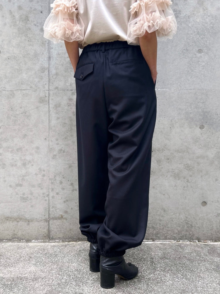 noir kei ninomiya / ウールギャバウエストゴムパンツ / 3Q-P006