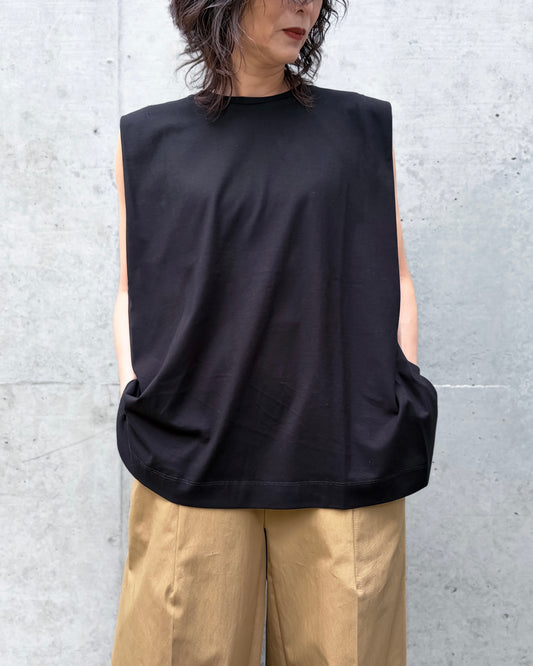 ADAWAS / DRY COTTON JERSEY FLARED TANK / BLACK / ADWS-507-38