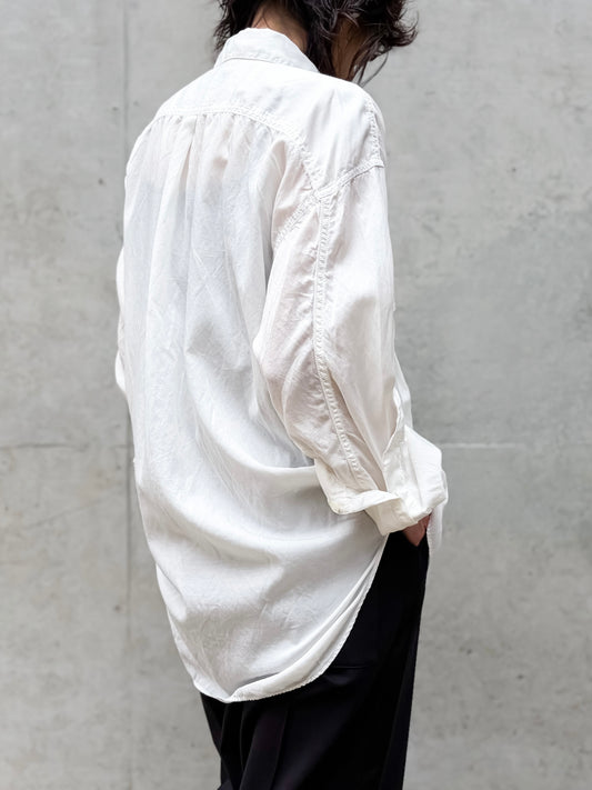 KATHARINE HAMNETT / PARACHUTE LONG TAIL SHIRT / WHITE / TKH-S90