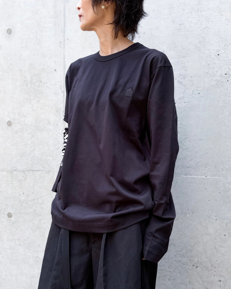 DSM kei ninomiya / PRINT ON SLEELE LONGSLEEVE TEE / BLACK / DSM02T008