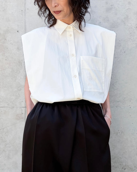 någonstans / no-sleeves big shirt / salt / 470JA830-0031