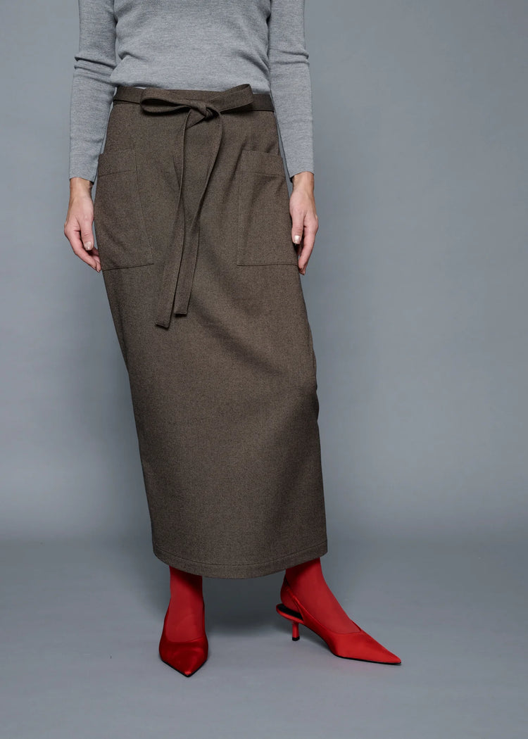 COGTHEBIGSMOKE / MIRANDA WRAP SKIRT / MINK