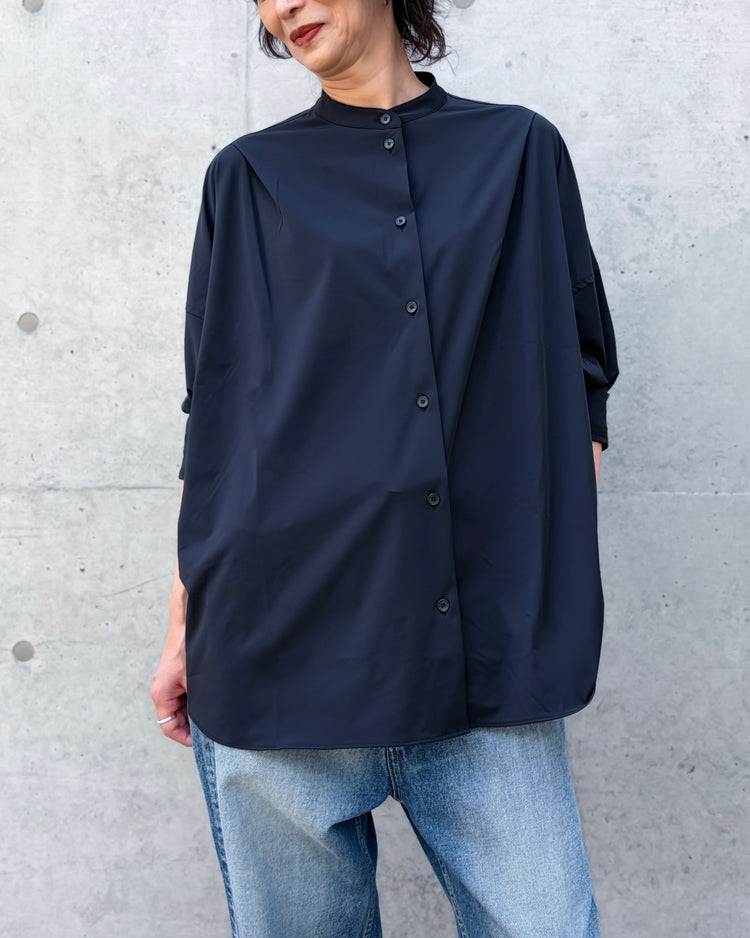 COGTHEBIGSMOKE / OLGA BAND COLLAR SHT / BLACK
