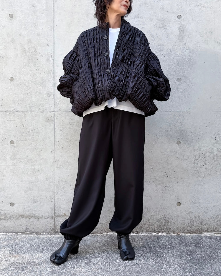 noir kei ninomiya / チェック柄ジャガードL/Sジャケット / BLACK / 3A-J010