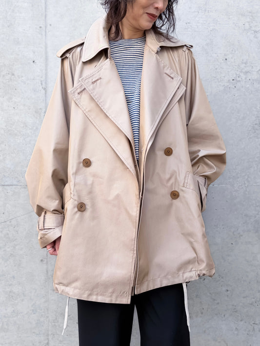 08sircus / Giza cotton short trench coat / Beige / S26SS-OT04