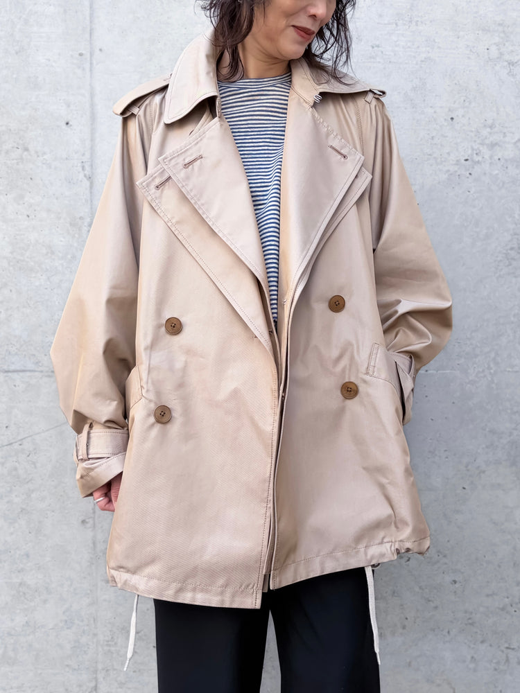 08sircus / Giza cotton short trench coat / Beige / S26SS-OT04