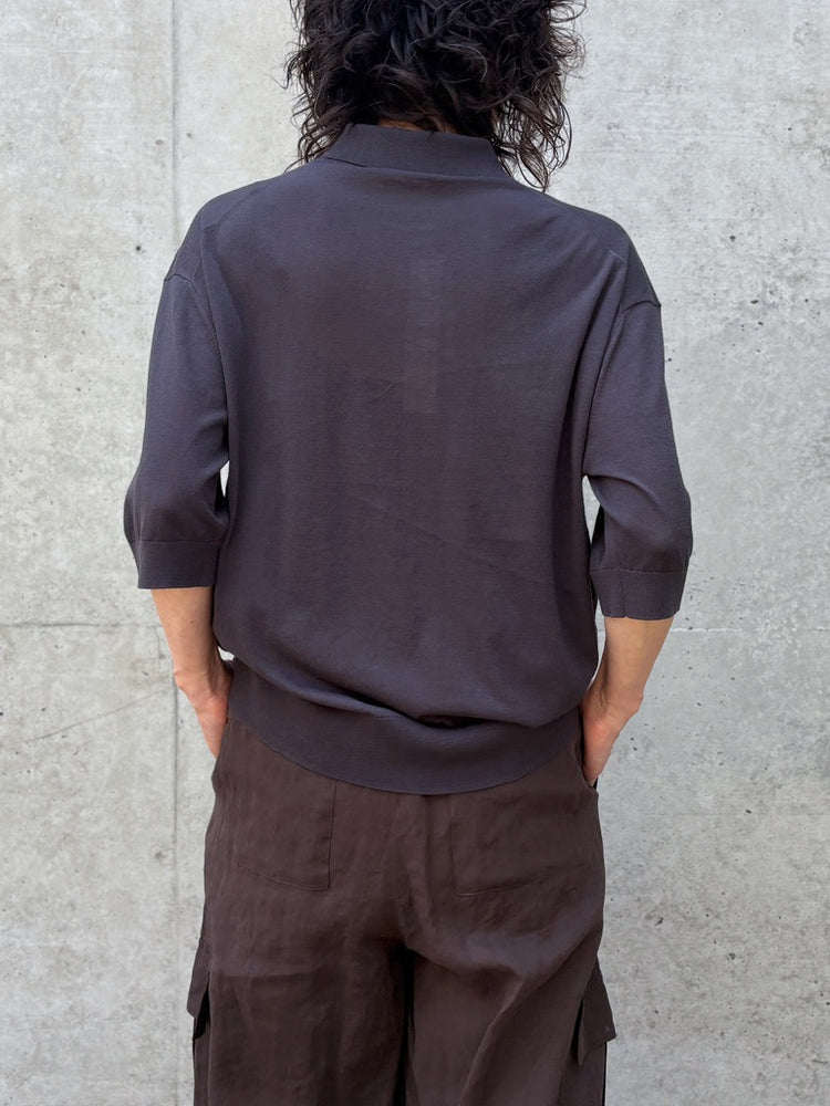 GALERIE VIE / クレープコットン ポロカラープルオーバー / C.GRAY / 23026102206