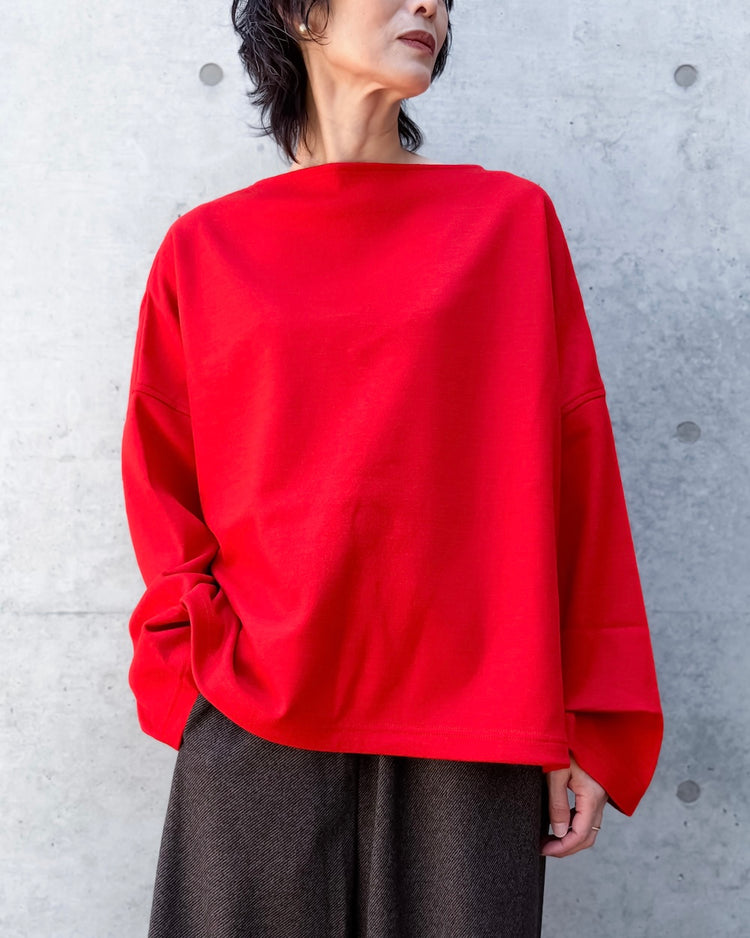 COGTHEBIGSMOKE / OPHELIA BOAT NECK TOP / SCARLET
