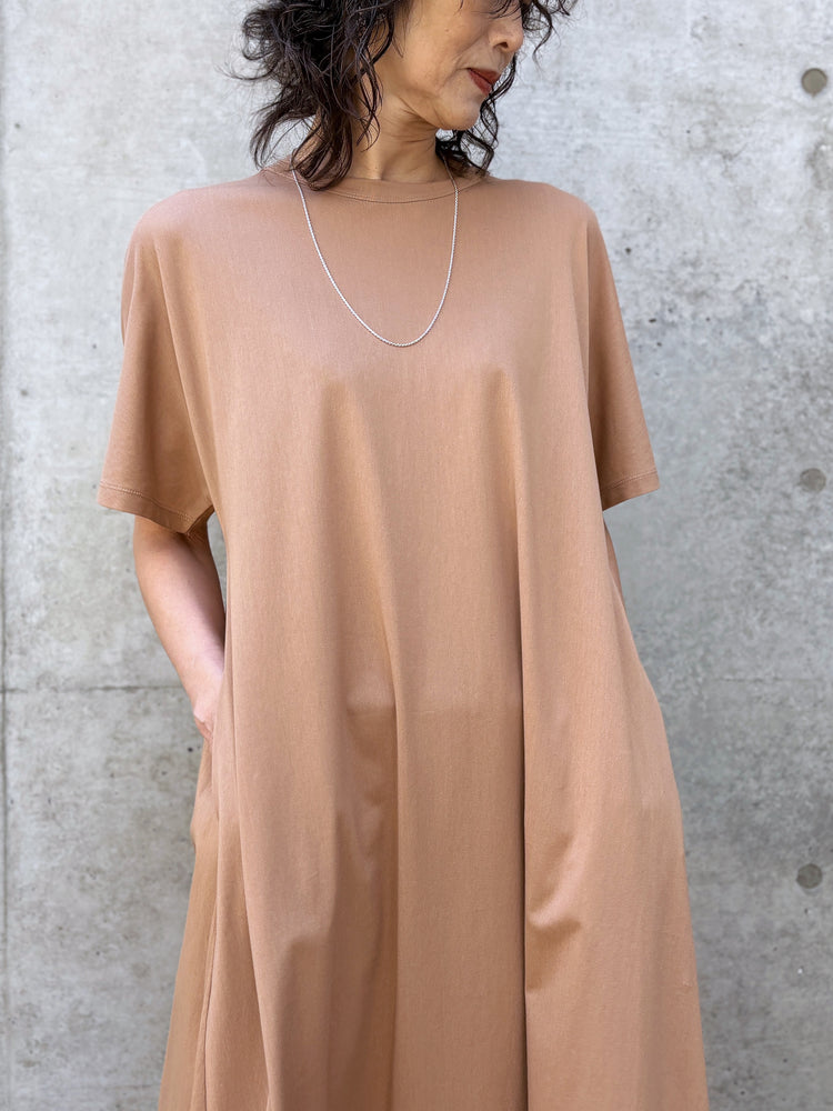 SLOANE / コットン×ナイロン バックタックワンピース / CAMEL / SL10S-T1106