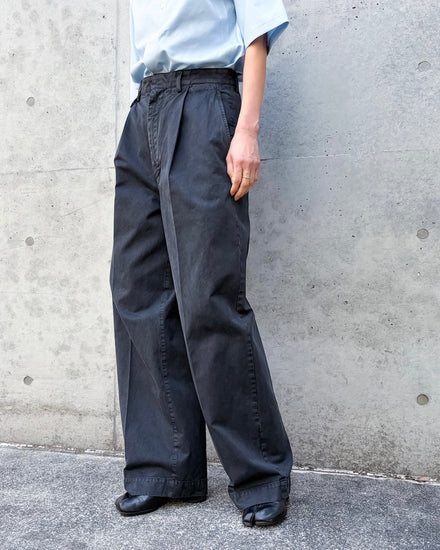 2929☺︎様AURALEEWASHEDFINXCHINO WIDETUCKPA AURALEE / GARMENT-DYED FINX LIGHT CHINO ONE-TUCK WIDE PANTS / BLACK /