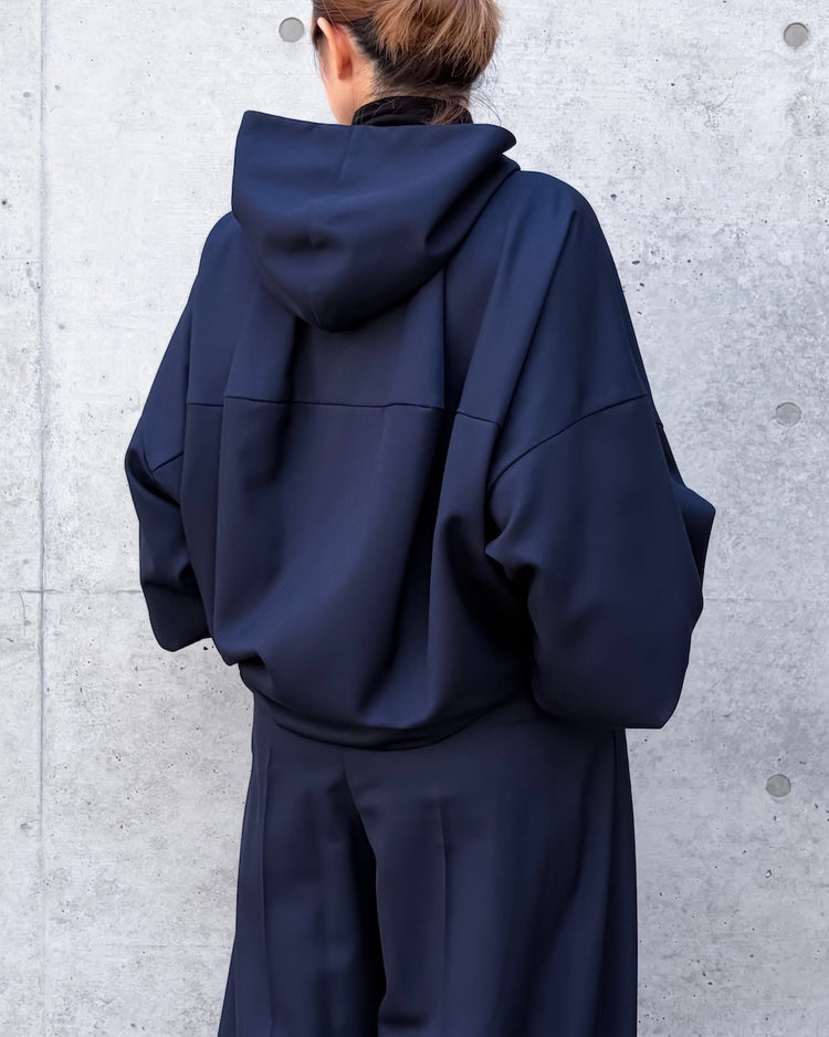 ENFÖLD / STTRUCTURED HOODIE / Dark Navy / 300JA230-2311