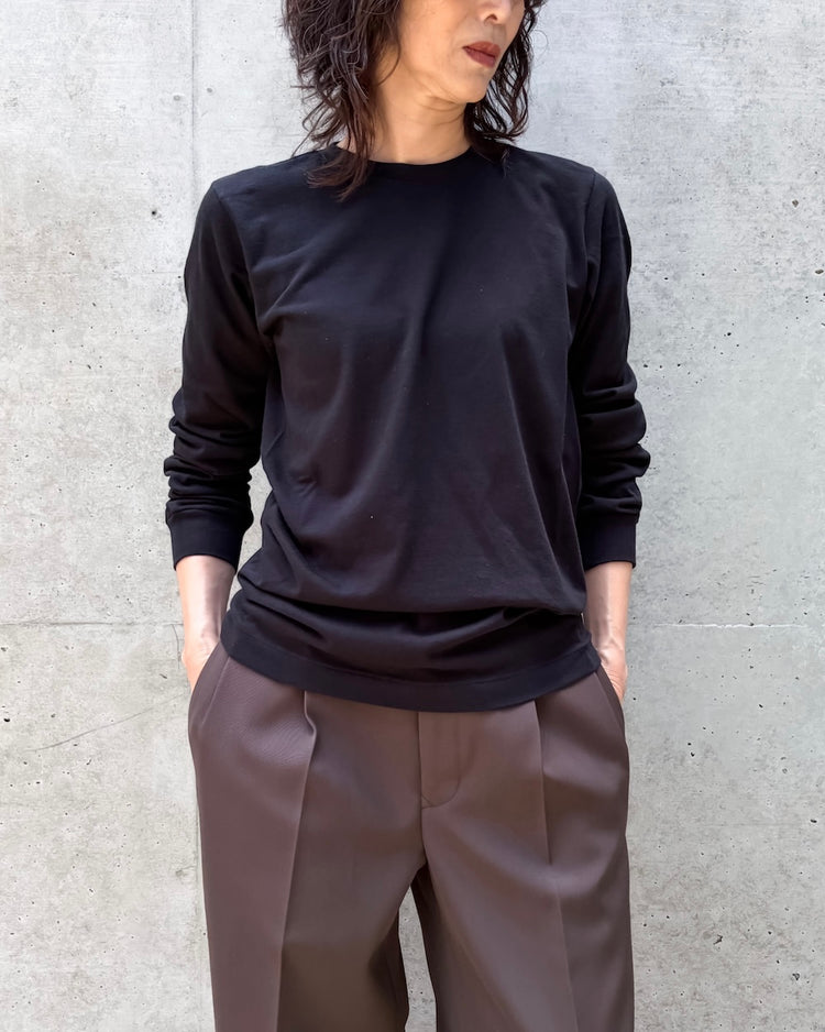 AURALEE / SEAMLESS LONG SLEEVE TEE / BLACK / A00T05ST