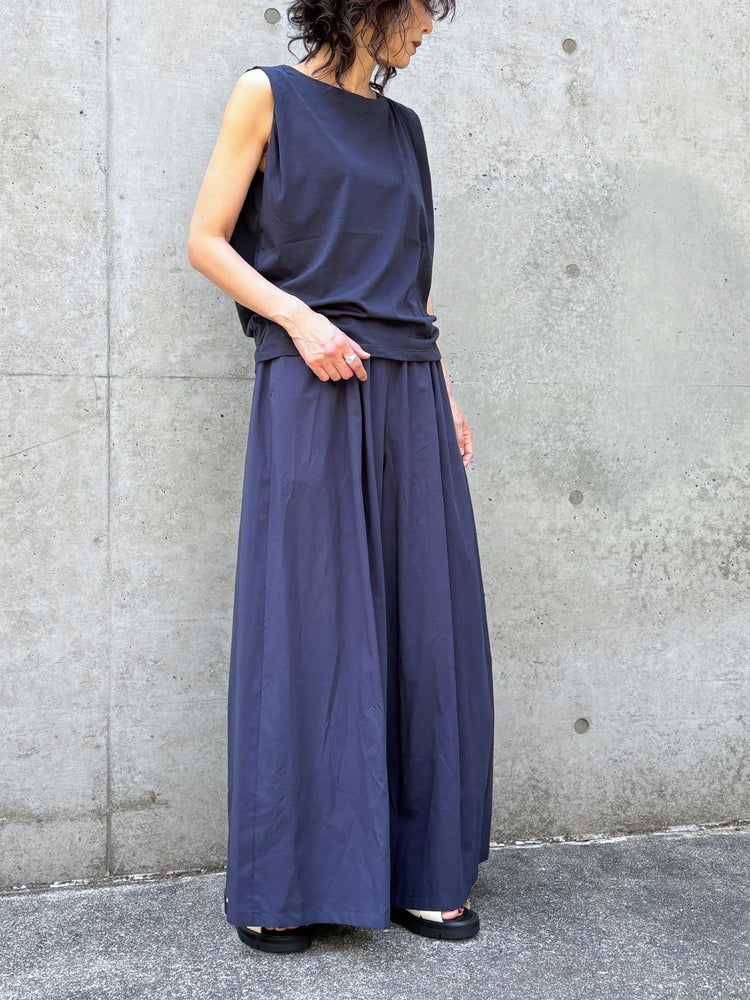 GALERIE VIE / コットン イージーワイドパンツ / NAVY / 23046104211