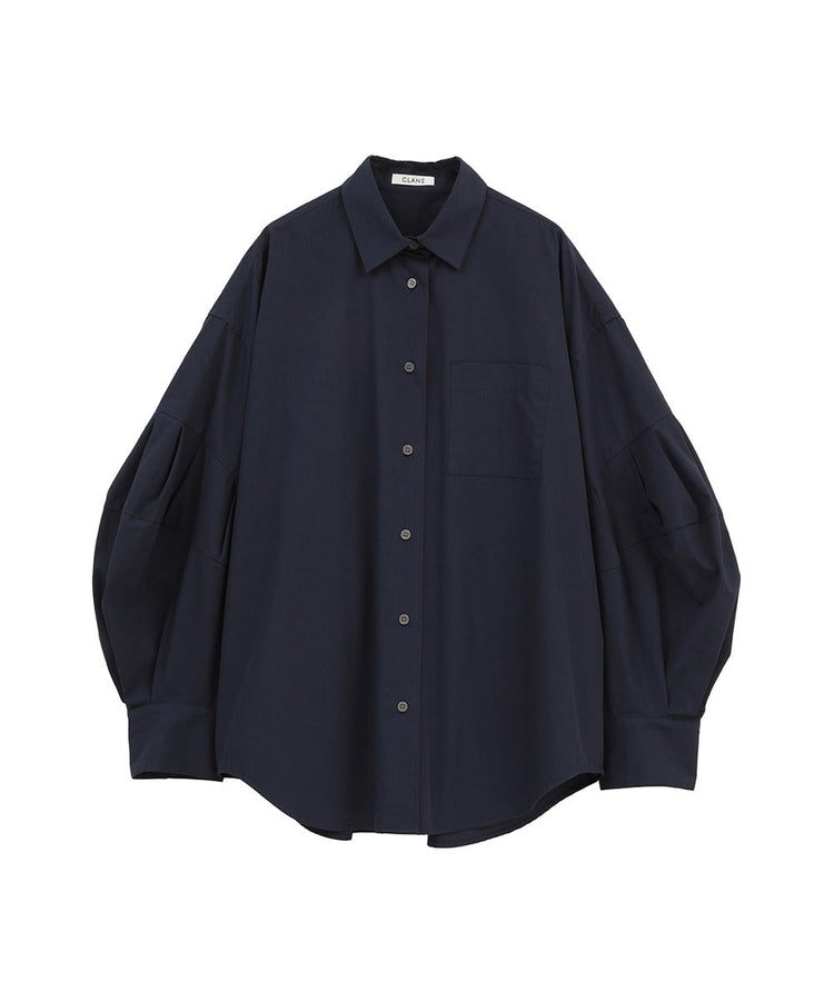 CLANE / VOLUME SLEEVE SHIRTS / NAVY /  11122-4113