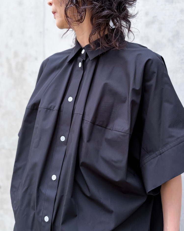 någonstans / drape shirt / black / 470JS430-1121