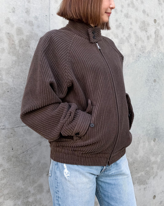 AURALEE / WOOL CASHMERE CORDUROY ZIP BLOUSON / BROWNSMOKY BROWN / A26AB05FC /