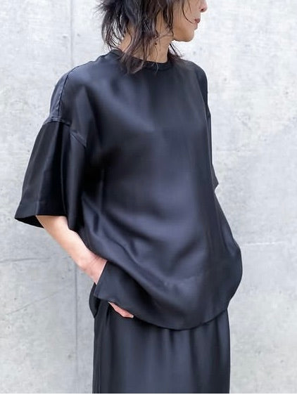 BLAMINK / インティメイト シルク ショートスリーブ / BLACK / 7939-230-0004