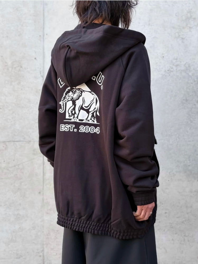 DSM kei ninomiya / Zipped Hoodie Cotton Back Pile Knit / Black / DSM01T005 /