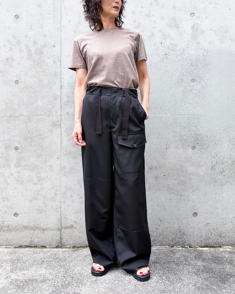 AURALEE / SEAMLESS CREW NECK TEE / TOP BROWN / A00T04ST