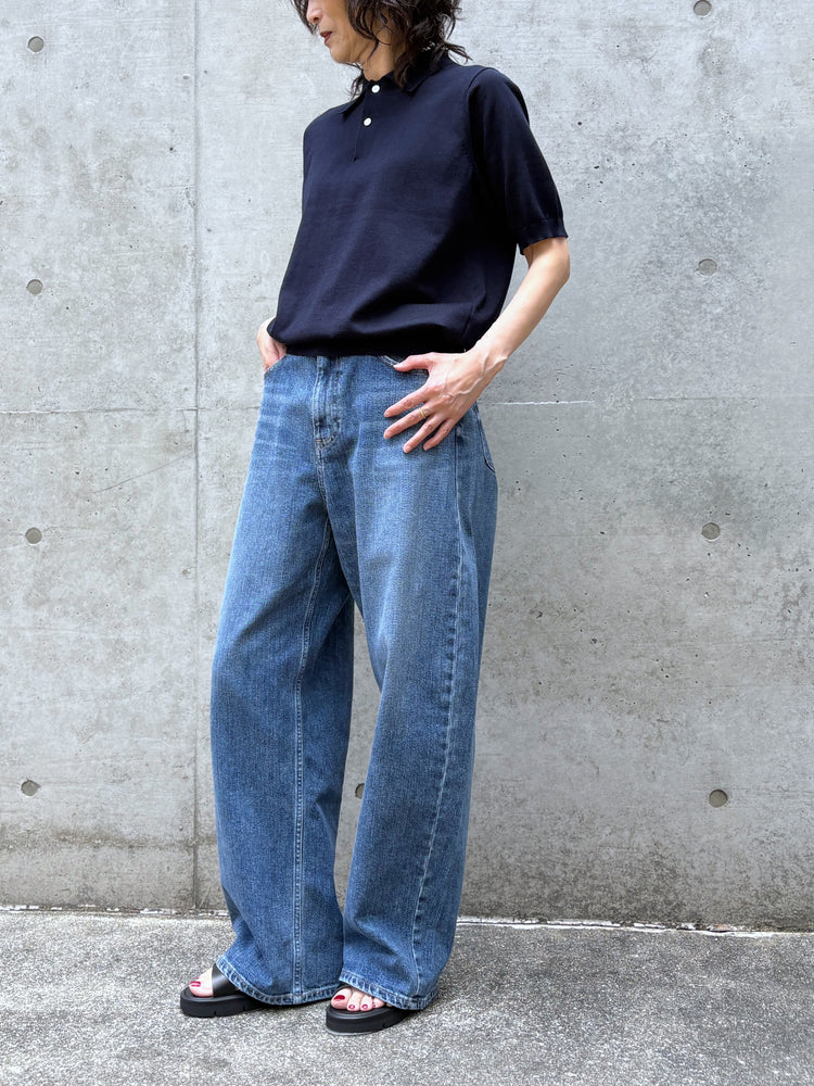 SLOANE / 16G天竺 リサイクルポリエステル×コットン 半袖ポロ / NAVY / SL10S-1075