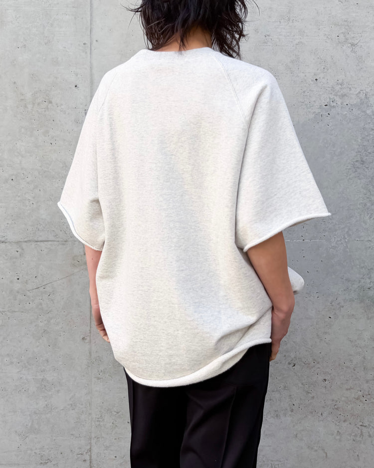 KATHARINE HAMNETT / OG/CUT OFF HARF SLEEVDE SWEAT / L.GRAY / THSW-03A