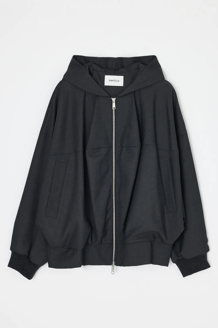 ENFÖLD / STTRUCTURED HOODIE / Charcoal Gray / 300JA230-2311