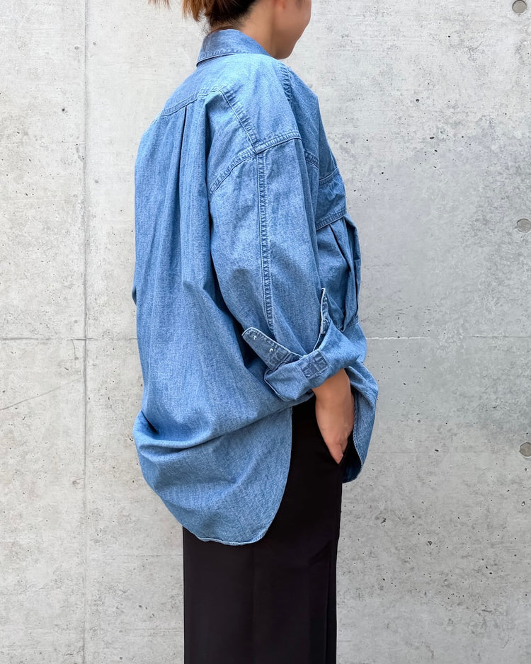 KATHARINE HAMNETT / DENIM PARACHUTE SHIRT / L.BLUE  / TKH-S90