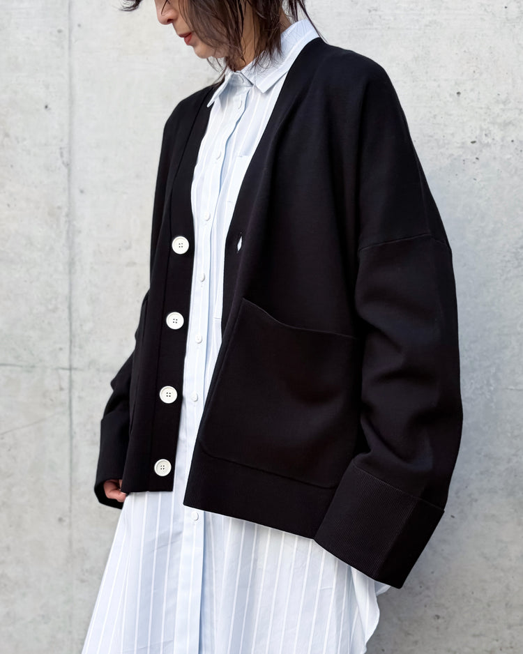 ENFÖLD / BOX WIDE-CARDIGAN / Black / 300JS170-0951
