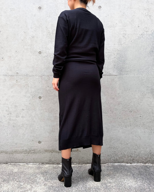 LEMAIRE / メリノウールブレンド ボタンドレス / BLACK / DR1180LK1063