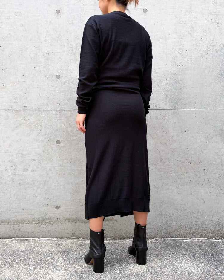 LEMAIRE / メリノウールブレンドのボタンドレス / BLACK / DR1180LK1063