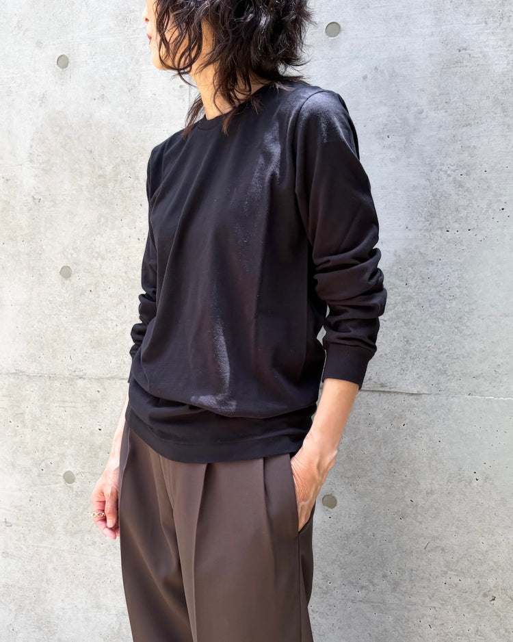 AURALEE / SEAMLESS LONG SLEEVE TEE / BLACK / A00T05ST