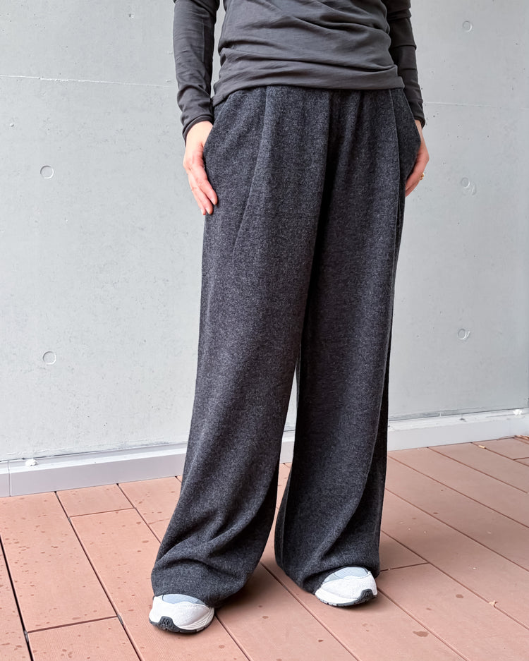 WALANCE / MERINO WOOL WIDE PANTS / CHARCOAL / 3263-006