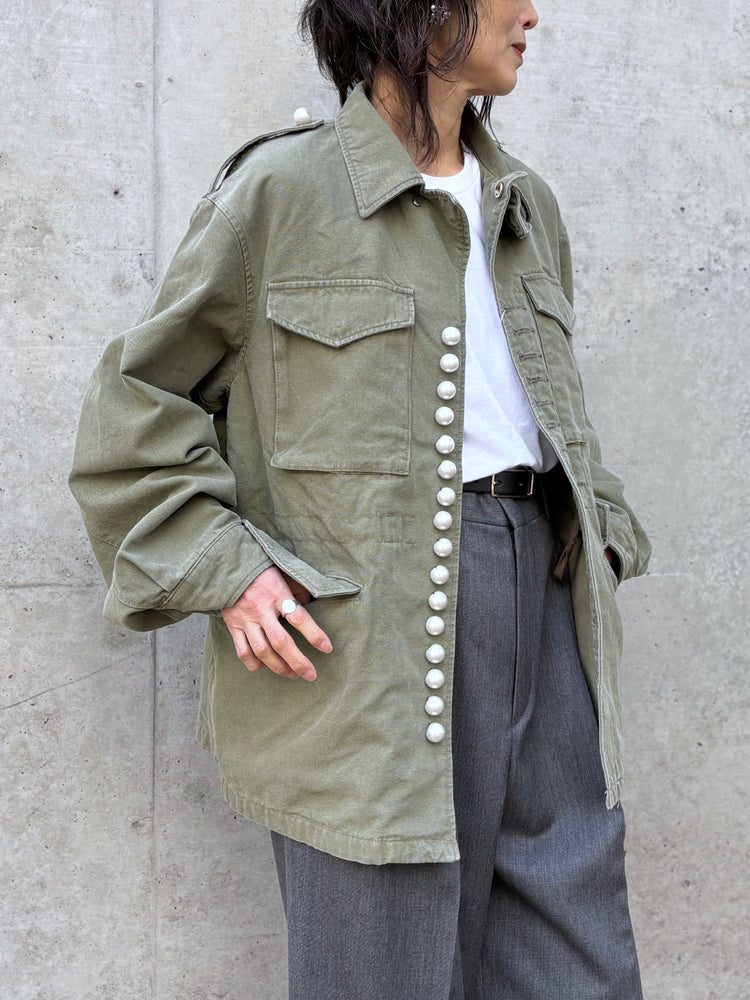 CINOH / PEARL BUTTON M-43 FIELD JACKET / KHAKI  / E21-005