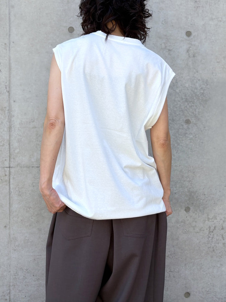 INSCRIRE / Raffi Gauze Sleeveless Teet / WHITE / I26SSCUT11