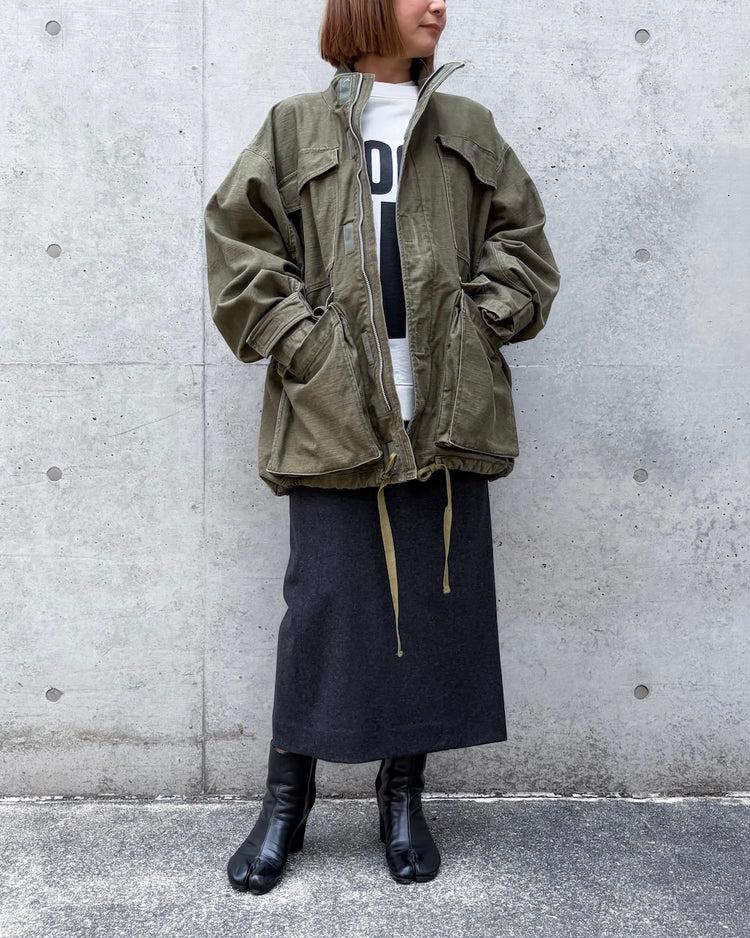 KATHARINE HAMNETT / OG BACKSATIN REVEL JACKET / OLIVE / 26A-KHSB-02