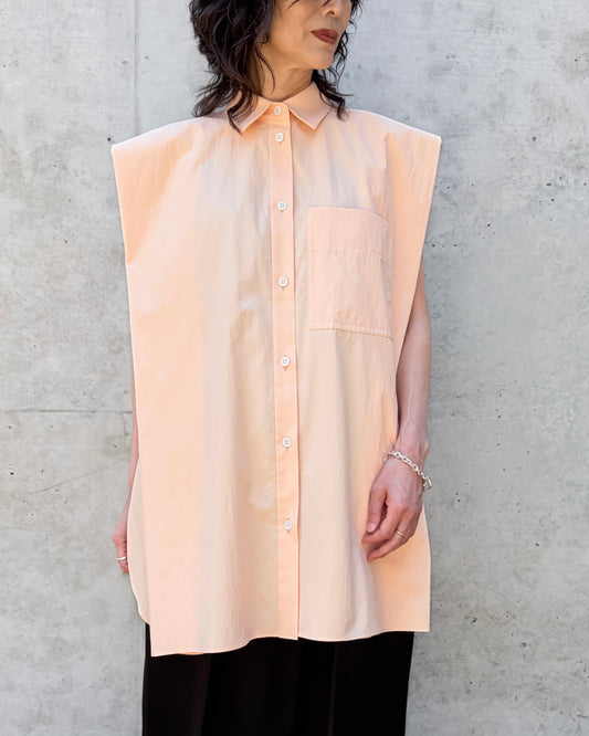någonstans / no-sleeves big shirt / apricot / 470JA830-0031