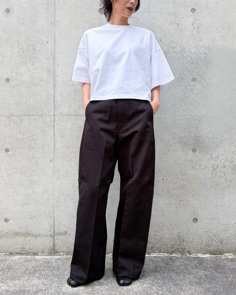 HYKE / CROPPED SHORT-SLV TEE / BIG FIT（6.5OZ） / WHITE / 12453