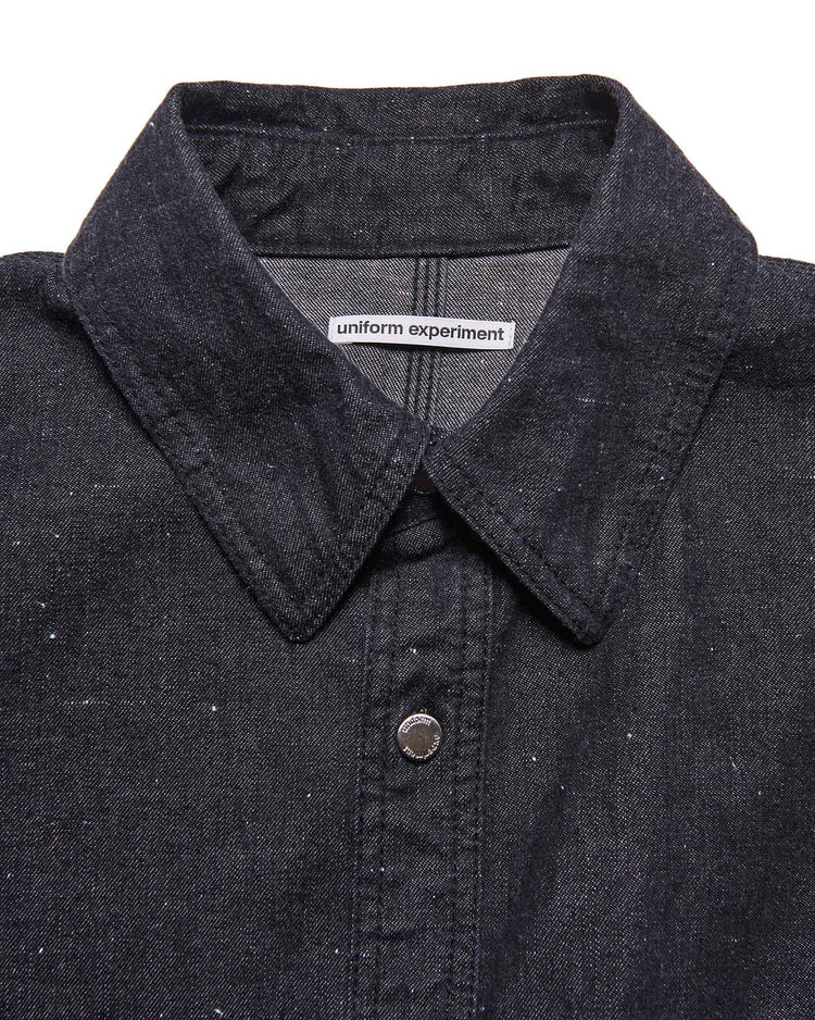 uniform expriment / NEP DENIM DOUBLE POCKET SHIRT / BLACK / UE- 262028