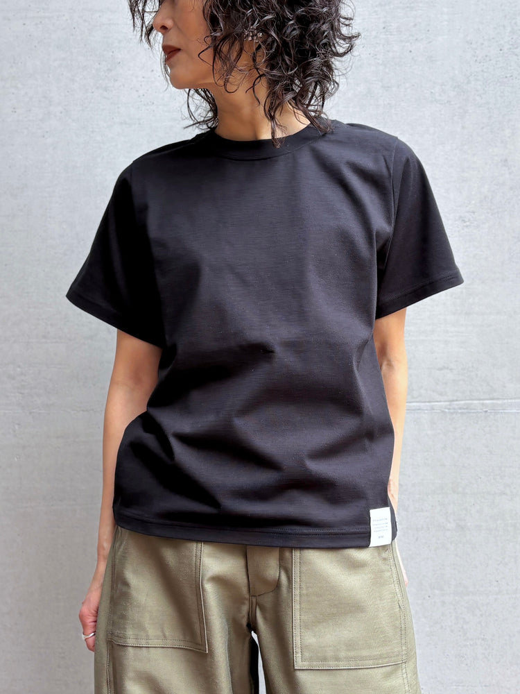 HYKE / SHORT-SLV TEE / BLACK / 12437