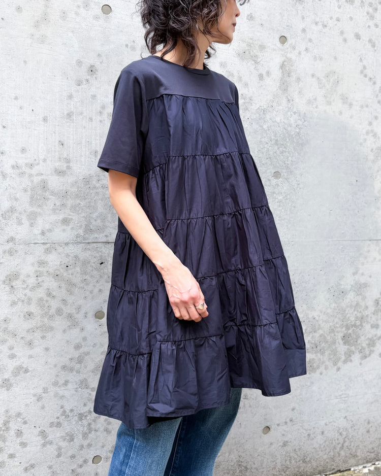 ADAWAS / TIERED COTTON TUNIC / MIDNIGHT / ADWS-507-22