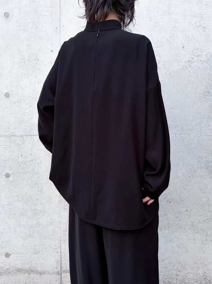 ENFÖLD / HIGH-NECK WIDE PULLOVER / BLACK / 300JS230-0081