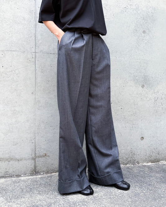 JUNYA WATANABE / ウールサージ ワイドパンツ / GRAY / JR-P024