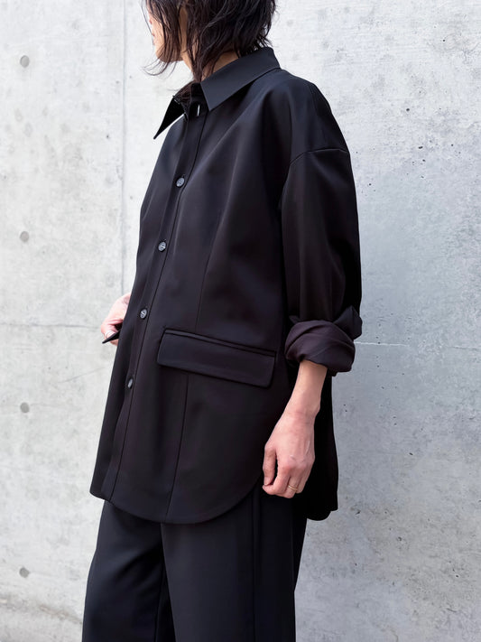 ENFÖLD / SHIRT JACKET /BLACK / 300JS230-1611