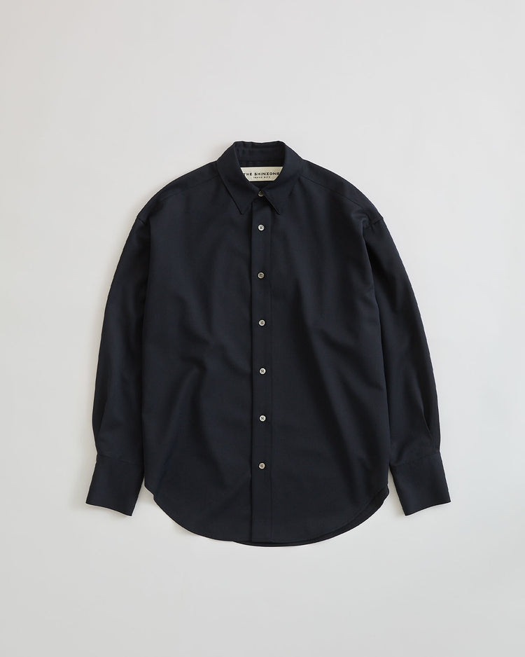 THE SHINZONE / WASHABLE WOOL DADDY SHIRT / NAVY / 26AMSBL10