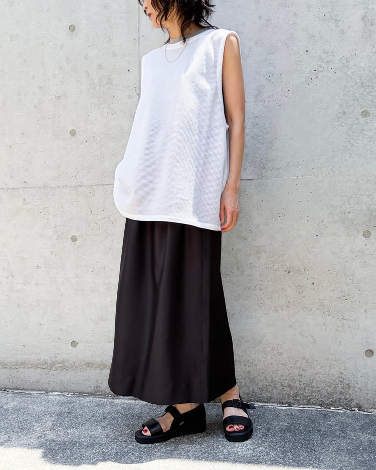 08sircus / Sheer waffle sleeveless top / white / S26SS-CS07