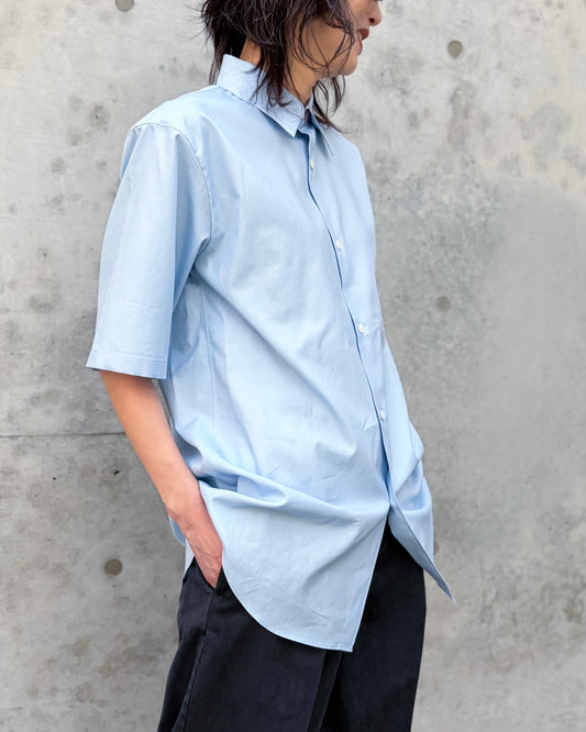 AURALEE / WASHED FINX TWILL HALF SLEEVED SHIRT / LIGHT BLUE / A26SS05TN