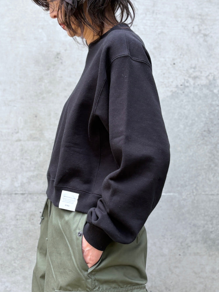 HYKE / CROPPED SWEAT SHIRT / Black / 12416
