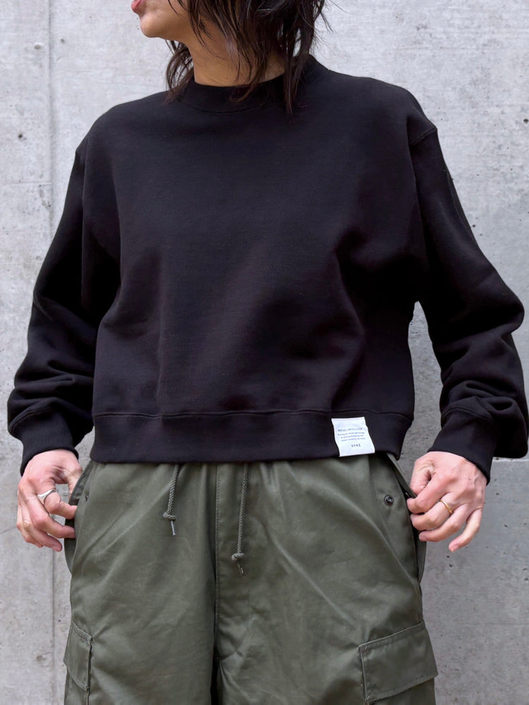 HYKE / CROPPED SWEAT SHIRT / Black / 12416