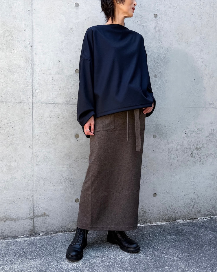 COGTHEBIGSMOKE / OPHELIA BOAT NECK TOP / NAVY