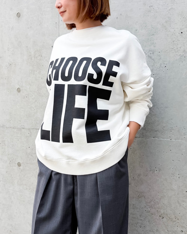 KATHARINE HAMNETT / ORGANIC SLOGAN PULLOVER / WHITE / TKH-SW-01
